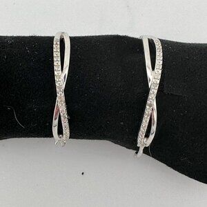 Beautiful Thin Diamond Infinity Hoop Earrings - Natural Diamonds in Sterling